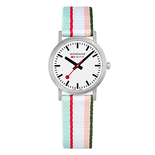 モンディーン 腕時計 モンディーン 北欧 スイス レディース Mondaine Classic Multicolour Textile Strap White Dial Quartz Men's Watch A658.30323.16SBS 30mm腕時計 モンディーン 北欧 スイス レディース