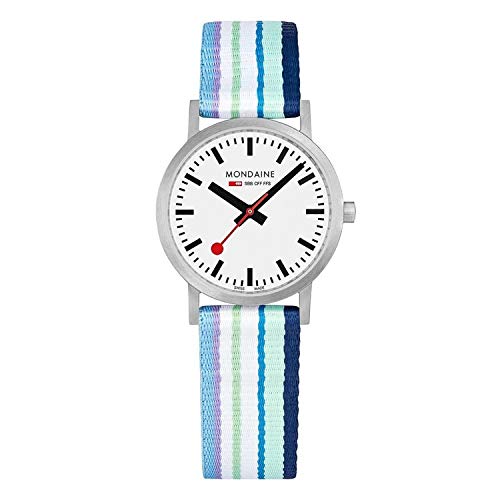 モンディーン 腕時計 モンディーン 北欧 スイス レディース Mondaine Classic Multicoloured Textile Strap White Dial Quartz Men's Watch A658.30323.16SBP腕時計 モンディーン 北欧 スイス レディース