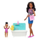 o[r[ o[r[l` Barbie Skipper Babysitters, Inc. Playset with Bathtub, Babysitting Skipper Doll and Small Toddler Doll with Button to Move Arms and Splash, Plus Themed Accessories, Gift for 3 to 7 Year Oldso[r[ o[r[l`