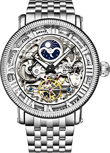 楽天angelica腕時計 ストゥーリングオリジナル メンズ St?hrling Original Mens Automatic Watch, Skeleton Watch Analog Dial, Silver Accents, Dual Time, AM/PM Sun Moon, Stainless Steel Bracelet, 3922 Watches for Men Collection （腕時計 ストゥーリングオリジナル メンズ