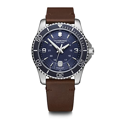 ビクトリノックス 腕時計（メンズ） 腕時計 ビクトリノックス スイス メンズ Victorinox Men's Stainless Steel Swiss Quartz Watch with Leather Strap, Brown, 21.5 (Model: 241863)腕時計 ビクトリノックス スイス メンズ