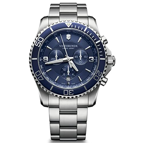 ビクトリノックス 腕時計（メンズ） 腕時計 ビクトリノックス スイス メンズ Victorinox Maverick Chrono Men's Steel Watch 241689, Blue/Silver, One Size, Bracelet腕時計 ビクトリノックス スイス メンズ