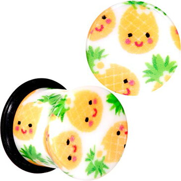 ボディキャンディー ボディピアス アメリカ 日本未発売 ウォレット 【送料無料】Body Candy 00G 2Pc Ear Plugs White Acrylic Pretty Pineapple Single Flare Ear Plug Gauges Set of 2 10mmボディキャンディー ボディピアス アメリカ 日本未発売 ウォレット