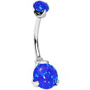 ボディキャンディー ボディピアス アメリカ 日本未発売 ウォレット Body Candy Stainless Steel Blue Synthetic Opal Internally Threaded Belly Ring 7/16"ボディキャンディー ボディピアス アメリカ 日本未発売 ウォレット