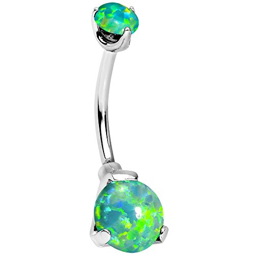 ボディキャンディー ボディピアス アメリカ 日本未発売 ウォレット Body Candy Stainless Steel Green Synthetic Opal Internally Threaded Belly Ring 7/16"ボディキャンディー ボディピアス アメリカ 日本未発売 ウォレット