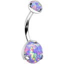 ボディキャンディー ボディピアス アメリカ 日本未発売 ウォレット Body Candy Stainless Steel Purple Synthetic Opal Internally Threaded Belly Ring 3/8"ボディキャンディー ボディピアス アメリカ 日本未発売 ウォレット