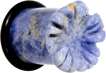 ボディキャンディー ボディピアス アメリカ 日本未発売 ウォレット 【送料無料】Body Candy 00G Womens 2Pc Ear Plugs Blue Sodalite Tropical Flower Single Flare Ear Plug Gauges Set of 2ボディキャンディー ボディピアス アメリカ 日本未発売 ウォレット