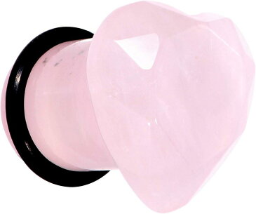 ボディキャンディー ボディピアス アメリカ 日本未発売 ウォレット 【送料無料】Body Candy 00G Womens 2Pc Ear Plugs Rose Quartz Faceted Heart Single Flare Ear Plug Gauges Set of 2 10mmボディキャンディー ボディピアス アメリカ 日本未発売 ウォレット