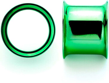 ボディキャンディー ボディピアス アメリカ 日本未発売 ウォレット 【送料無料】Body Candy 2Pc Green Anodized Steel 10mm Double Flare Tunnel Ear Gauge Plugs Set of 2 00 Gaugeボディキャンディー ボディピアス アメリカ 日本未発売 ウォレット