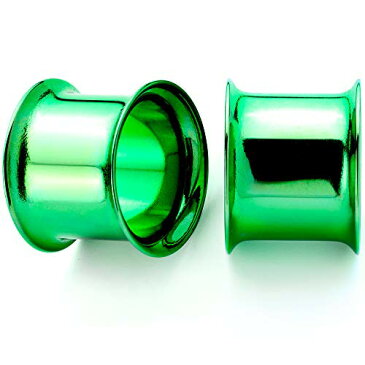 ボディキャンディー ボディピアス アメリカ 日本未発売 ウォレット 【送料無料】Body Candy 2Pc Green Anodized Steel 10mm Double Flare Tunnel Ear Gauge Plugs Set of 2 00 Gaugeボディキャンディー ボディピアス アメリカ 日本未発売 ウォレット