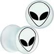 ボディキャンディー ボディピアス アメリカ 日本未発売 ウォレット 【送料無料】Body Candy Unisex 00 Gauge 2Pc White Matte Glass UFO Alien Face Double Flare Ear Plug Gauges Set of 2 10mmボディキャンディー ボディピアス アメリカ 日本未発売 ウォレット