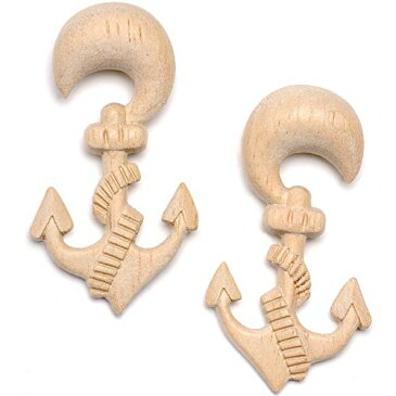 ボディキャンディー ボディピアス アメリカ 日本未発売 ウォレット 【送料無料】Body Candy Womens Ear Plug Gauges Organic Hand Carved Wood Nautical Anchor Hanger Plugs Stretched Ears 00Gボディキャンディー ボディピアス アメリカ 日本未発売 ウォレット