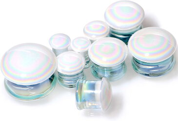 ボディキャンディー ボディピアス アメリカ 日本未発売 ウォレット 【送料無料】Body Candy 00 Gauge 2PC White Glass Radiant Swirl Saddle Plugs Double Flare Plug Set Ear Plug Gauges 10mmボディキャンディー ボディピアス アメリカ 日本未発売 ウォレット