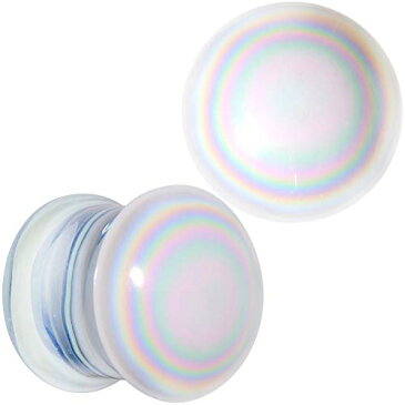 ボディキャンディー ボディピアス アメリカ 日本未発売 ウォレット 【送料無料】Body Candy 00 Gauge 2PC White Glass Radiant Swirl Saddle Plugs Double Flare Plug Set Ear Plug Gauges 10mmボディキャンディー ボディピアス アメリカ 日本未発売 ウォレット