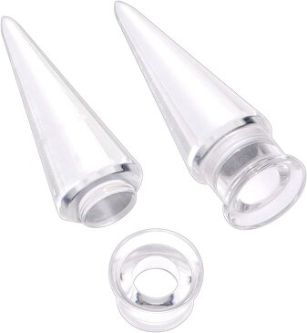 ボディキャンディー ボディピアス アメリカ 日本未発売 ウォレット 【送料無料】Body Candy 2 in 1 Ear Gauges Stretching Kit Pair of Tapers Clear Acrylic Screw Fit Ear Gauge Plug Set 00 Gボディキャンディー ボディピアス アメリカ 日本未発売 ウォレット