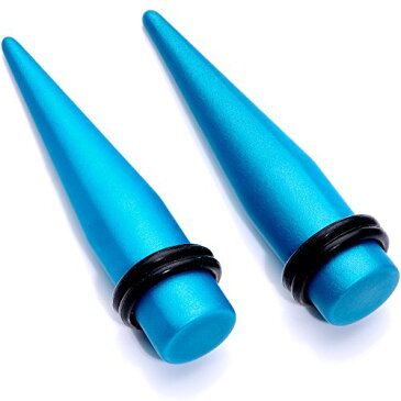 ボディキャンディー ボディピアス アメリカ 日本未発売 ウォレット 【送料無料】Body Candy Blue Matte Silicone Over Stainless Steel Steel Straight Taper Set of 2 00 Gaugeボディキャンディー ボディピアス アメリカ 日本未発売 ウォレット