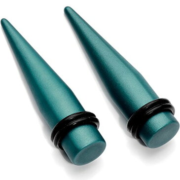 ボディキャンディー ボディピアス アメリカ 日本未発売 ウォレット 【送料無料】Body Candy Teal Green Matte Silicone Over Stainless Steel Steel Straight Taper Set of 2 00 Gaugeボディキャンディー ボディピアス アメリカ 日本未発売 ウォレット