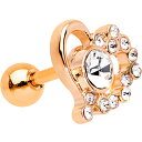 ボディキャンディー ボディピアス アメリカ 日本未発売 ウォレット Body Candy Rose Gold PVD Steel Clear Accent He...