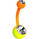 ボディキャンディー ボディピアス アメリカ 日本未発売 ウォレット Body Candy Color Plated Clear Accent Orange Ye...