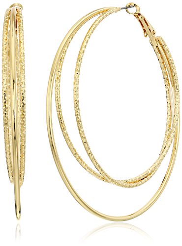  ԥ ꥫ ̤ȯ ֥ Guess Smooth and Textured Wire Gold Hoop Earrings ԥ ꥫ ̤ȯ ֥