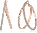 ゲス ピアス アメリカ 日本未発売 ブランド GUESS Rose Gold-Tone Silver Glitter Paper Double Hoop Earringsゲス ピアス アメリカ 日本未発売 ブランド