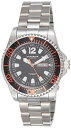 rv AN{XXXIV Y Akribos XXIV Men's Silver Tone Case with Black Dial and Orange Accented Bezel on Silver-Tone Stainless Steel Bracelet Watch AK947SSORrv AN{XXXIV Y