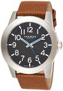 rv AN{XXXIV Y Akribos XXIV Men's Comfortable Watch - Swiss Quartz Movement with Large Clear Arabic Numerals On Cognac Canvas Over Leather Strap - AK779rv AN{XXXIV Y