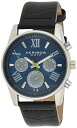 rv AN{XXXIV Y Akribos XXIV Men's Multi-Function Watch - 3 Subdials Day, Date, & GMT On Sunray Dial with Alligator Embossed Genuine Leather Strap Watch - AK911rv AN{XXXIV Y