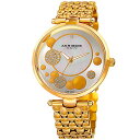 腕時計 アクリボスXXIV レディース Akribos XXIV Women's AK963 Quartz Stainless Steel Casual Mother-of-Pearl Swarovski Crystals Watch (Yellow Gold)腕時計 アクリボスXXIV レディース その1