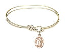Bonyak Jewelry ブレスレット ジュエリー アメリカ アクセサリー 5 3/4 inch Oval Eye Hook Bangle Bracelet w/St. Margaret Mary Alacoque in Gold-FilledBonyak Jewelry ブレスレット ジュエリー アメリカ アクセサリー