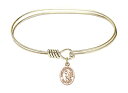 Bonyak Jewelry ブレスレット ジュエリー アメリカ アクセサリー 7 inch Oval Eye Hook Bangle Bracelet w/St. Margaret Mary Alacoque in Gold-FilledBonyak Jewelry ブレスレット ジュエリー アメリカ アクセサリー
