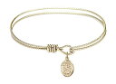 Bonyak Jewelry ブレスレット ジュエリー アメリカ アクセサリー 7 1/4 inch Oval Eye Hook Bangle Bracelet w/St. Michael the Archangel in Gold-FilledBonyak Jewelry ブレスレット ジュエリー アメリカ アクセサリー