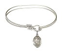 Bonyak Jewelry ブレスレット ジュエリー アメリカ アクセサリー 5 3/4 inch Oval Eye Hook Bangle Bracelet w/St. Dymphna in Sterling SilverBonyak Jewelry ブレスレット ジュエリー アメリカ アクセサリー