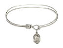 Bonyak Jewelry ブレスレット ジュエリー アメリカ アクセサリー 6 1/4 inch Oval Eye Hook Bangle Bracelet w/St. Dymphna in Sterling SilverBonyak Jewelry ブレスレット ジュエリー アメリカ アクセサリー