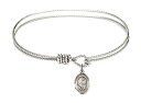 Bonyak Jewelry ブレスレット ジュエリー アメリカ アクセサリー 7 1/4 inch Oval Eye Hook Bangle Bracelet w/St. Dymphna in Sterling SilverBonyak Jewelry ブレスレット ジュエリー アメリカ アクセサリー