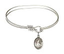 Bonyak Jewelry ブレスレット ジュエリー アメリカ アクセサリー 5 3/4 inch Oval Eye Hook Bangle Bracelet w/St. Gertrude of Nivelles in Sterling SilverBonyak Jewelry ブレスレット ジュエリー アメリカ アクセサリー