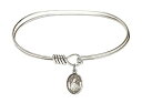 Bonyak Jewelry ブレスレット ジュエリー アメリカ アクセサリー 7 inch Oval Eye Hook Bangle Bracelet w/St. Gertrude of Nivelles in Sterling SilverBonyak Jewelry ブレスレット ジュエリー アメリカ アクセサリー