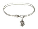 Bonyak Jewelry ブレスレット ジュエリー アメリカ アクセサリー 6 1/4 inch Oval Eye Hook Bangle Bracelet w/St. Michael the Archangel in Sterling SilverBonyak Jewelry ブレスレット ジュエリー アメリカ アクセサリー