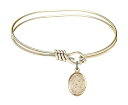 Bonyak Jewelry ブレスレット ジュエリー アメリカ アクセサリー 5 3/4 inch Oval Eye Hook Bangle Bracelet w/St. Colette in Gold-FilledBonyak Jewelry ブレスレット ジュエリー アメリカ アクセサリー