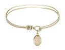 Bonyak Jewelry ブレスレット ジュエリー アメリカ アクセサリー 6 1/4 inch Oval Eye Hook Bangle Bracelet w/St. Colette in Gold-FilledBonyak Jewelry ブレスレット ジュエリー アメリカ アクセサリー