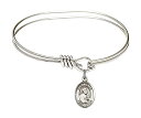Bonyak Jewelry ブレスレット ジュエリー アメリカ アクセサリー 5 3/4 inch Oval Eye Hook Bangle Bracelet w/St. Peter the Apostle in Sterling SilverBonyak Jewelry ブレスレット ジュエリー アメリカ アクセサリー