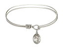 Bonyak Jewelry ブレスレット ジュエリー アメリカ アクセサリー 6 1/4 inch Oval Eye Hook Bangle Bracelet w/St. Peter the Apostle in Sterling SilverBonyak Jewelry ブレスレット ジュエリー アメリカ アクセサリー