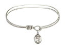 Bonyak Jewelry ブレスレット ジュエリー アメリカ アクセサリー 7 1/4 inch Oval Eye Hook Bangle Bracelet w/St. Peter the Apostle in Sterling SilverBonyak Jewelry ブレスレット ジュエリー アメリカ アクセサリー
