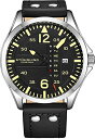 腕時計 ストゥーリングオリジナル メンズ Stuhrling Original Mens Leather Watch -Aviation Watch, Quick-Set Day-Date Leather Band with Steel Rivets,腕時計 ストゥーリングオリジナル メンズ