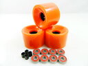 ベアリング スケボー スケートボード 海外モデル 直輸入 70mm Longboard Skateboard Wheels + ABEC 7 Bearings Spacers (Solid Orange)ベアリング スケボー スケートボード 海外モデル 直輸入