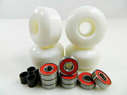 ベアリング スケボー スケートボード 海外モデル 直輸入 DECK Skateboard Wheels with ABEC 7 Bearings and Spacers (White, 52mm)ベアリング スケボー スケートボード 海外モデル 直輸入 DECK