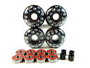 ベアリング スケボー スケートボード 海外モデル 直輸入 Graphic 52mm Pro Skateboard Wheels + ABEC 7 Bearings (Skulls Black)ベアリング スケボー スケートボード 海外モデル 直輸入