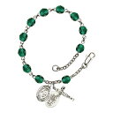 Bonyak Jewelry ブレスレット ジュエリー アメリカ アクセサリー Miraculous Silver Plate Rosary Bracelet 6mm December Blue Fire Polished Beads Crucifix Size 5/8 x 1/4 medal charmBonyak Jewelry ブレスレット ジュエリー アメリカ アクセサリー