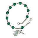 Bonyak Jewelry ブレスレット ジュエリー アメリカ アクセサリー St. Christopher Silver Plate Rosary Bracelet 6mm December Blue Fire Polished Beads Crucifix Size 5/8 x 1/4 medal charmBonyak Jewelry ブレスレット ジュエリー アメリカ アクセサリー