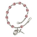Bonyak Jewelry ブレスレット ジュエリー アメリカ アクセサリー St. Veronica Silver Plate Rosary Bracelet 6mm June Light Purple Fire Polished Beads Crucifix Size 5/8 x 1/4 medal charmBonyak Jewelry ブレスレット ジュエリー アメリカ アクセサリー